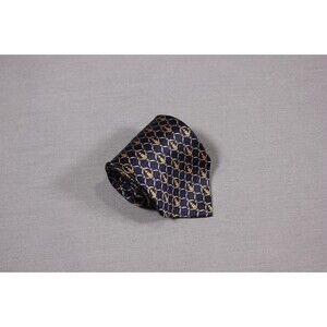 COMO HOUSE Italy  Blue geometric  mens silk tie Necktie 3.75"  X 58"